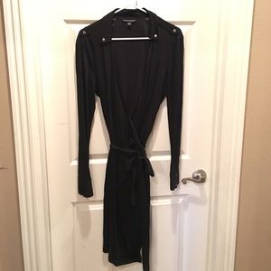 Black Long Wrap Dress